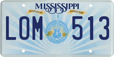 MS license plate LOM513