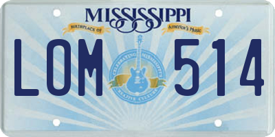MS license plate LOM514