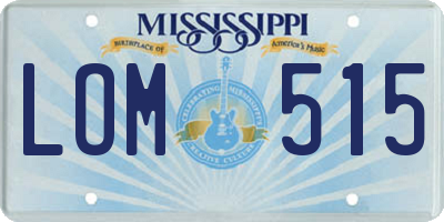 MS license plate LOM515