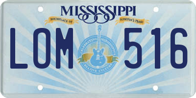 MS license plate LOM516