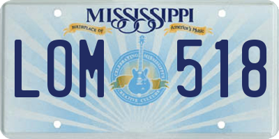 MS license plate LOM518