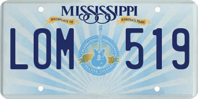 MS license plate LOM519