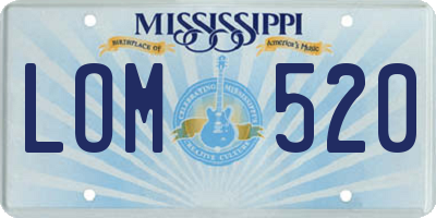 MS license plate LOM520