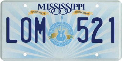 MS license plate LOM521