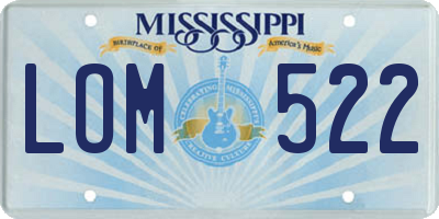 MS license plate LOM522