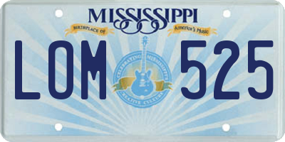 MS license plate LOM525