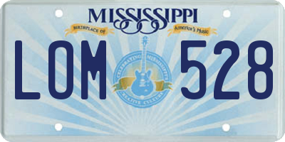 MS license plate LOM528