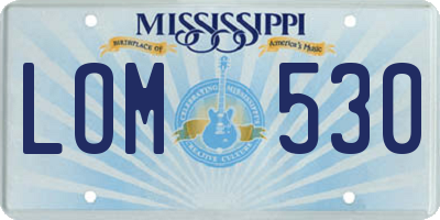 MS license plate LOM530