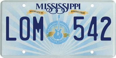 MS license plate LOM542