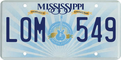 MS license plate LOM549