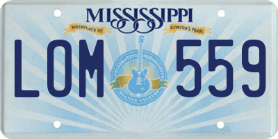 MS license plate LOM559