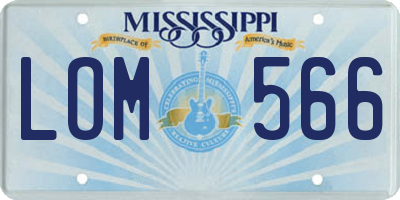 MS license plate LOM566