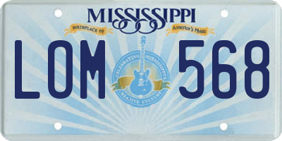 MS license plate LOM568