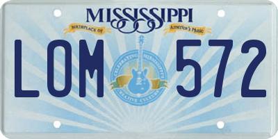 MS license plate LOM572
