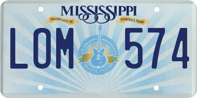 MS license plate LOM574