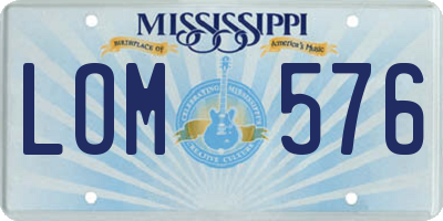 MS license plate LOM576