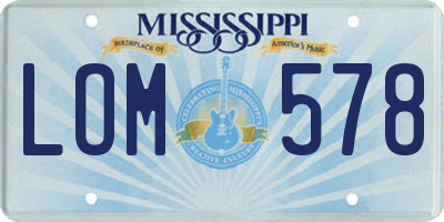 MS license plate LOM578