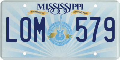 MS license plate LOM579