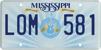 MS license plate LOM581