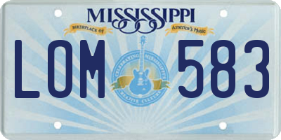 MS license plate LOM583
