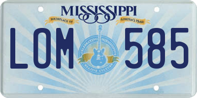 MS license plate LOM585