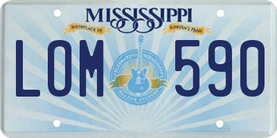 MS license plate LOM590
