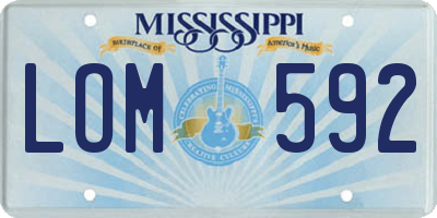 MS license plate LOM592
