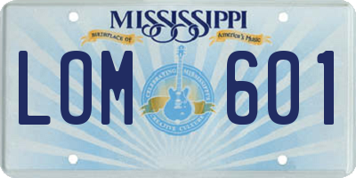 MS license plate LOM601