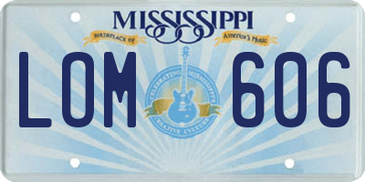 MS license plate LOM606
