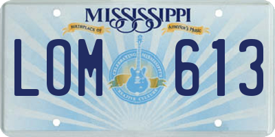 MS license plate LOM613