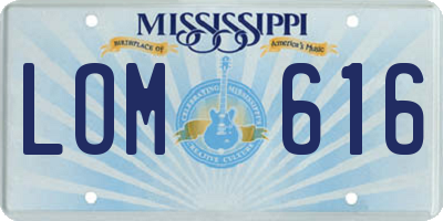 MS license plate LOM616