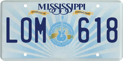 MS license plate LOM618