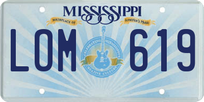 MS license plate LOM619
