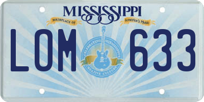 MS license plate LOM633