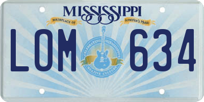 MS license plate LOM634