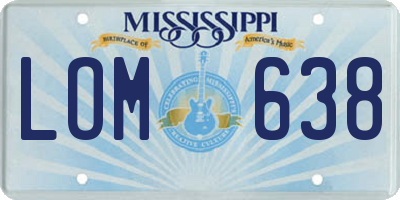 MS license plate LOM638