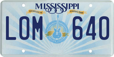 MS license plate LOM640
