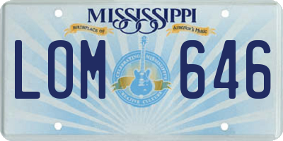 MS license plate LOM646