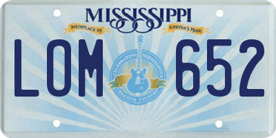 MS license plate LOM652