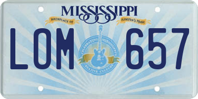 MS license plate LOM657