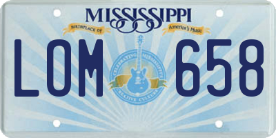 MS license plate LOM658