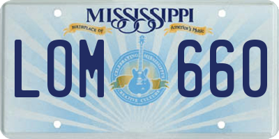 MS license plate LOM660