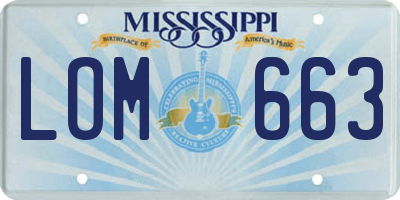 MS license plate LOM663