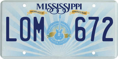 MS license plate LOM672