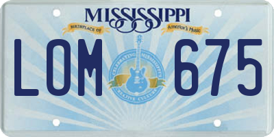 MS license plate LOM675