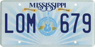 MS license plate LOM679