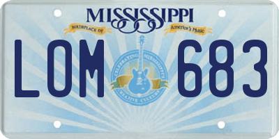 MS license plate LOM683