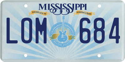 MS license plate LOM684