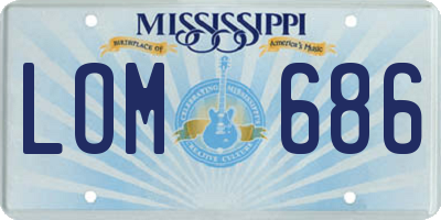MS license plate LOM686