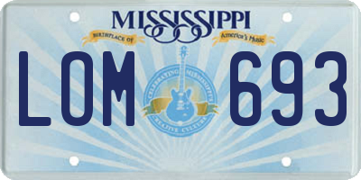 MS license plate LOM693